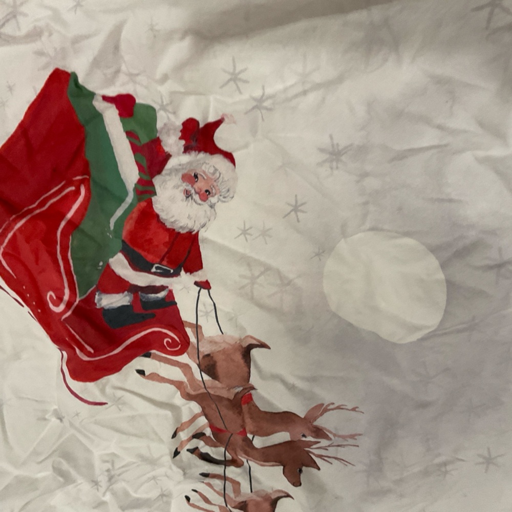 Pottery Barn Kids Fitted Christmas Crib Sheet and Santa duvet cover - Picture 2 of 6